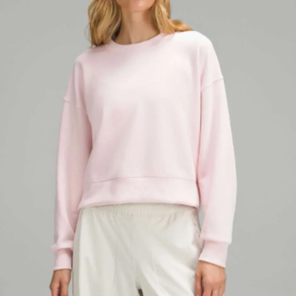 LULULEMON Perfectly Oversized Cropped Crew Softstreme Sweatshirt Pink Size 14